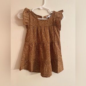 Bailey’s Blossoms Baby Girl Animal Print Flutter-Sleeve Dress — Size 6-9 Mo